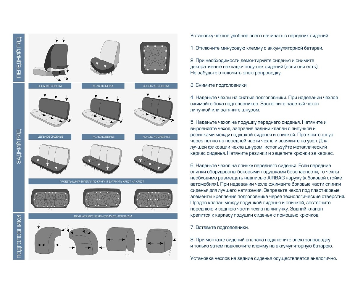 Rival SC60031 Авточехлы Строчка (40/20/40) Lada Priora SD 13-18