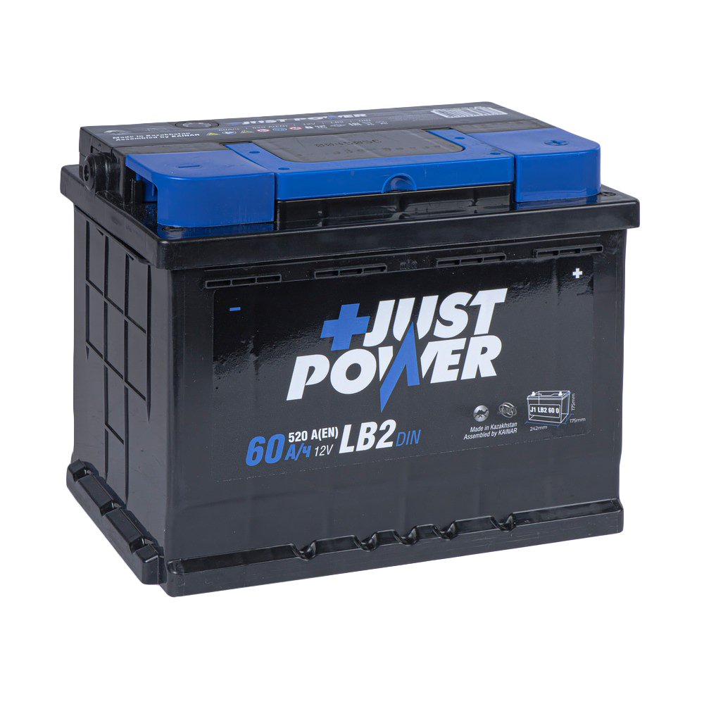 Аккумулятор JUST POWER+ 60 Ач обратный R+ 242x175x175 LB2 EN 520 А
