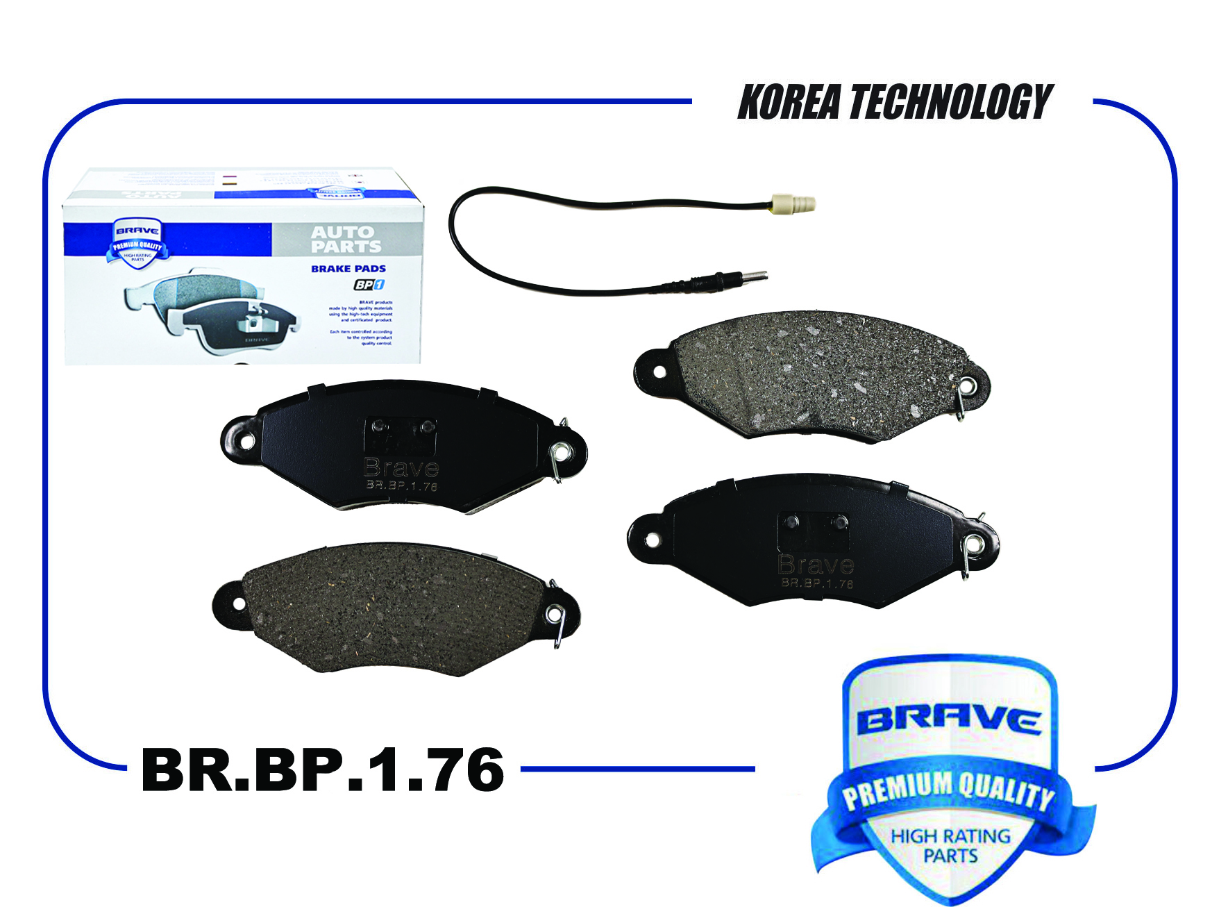 BRAVE BRBP176 Колодка тормозная передняя RENAULT KANGOO 97-09, Nissan  Kubistar 98-09