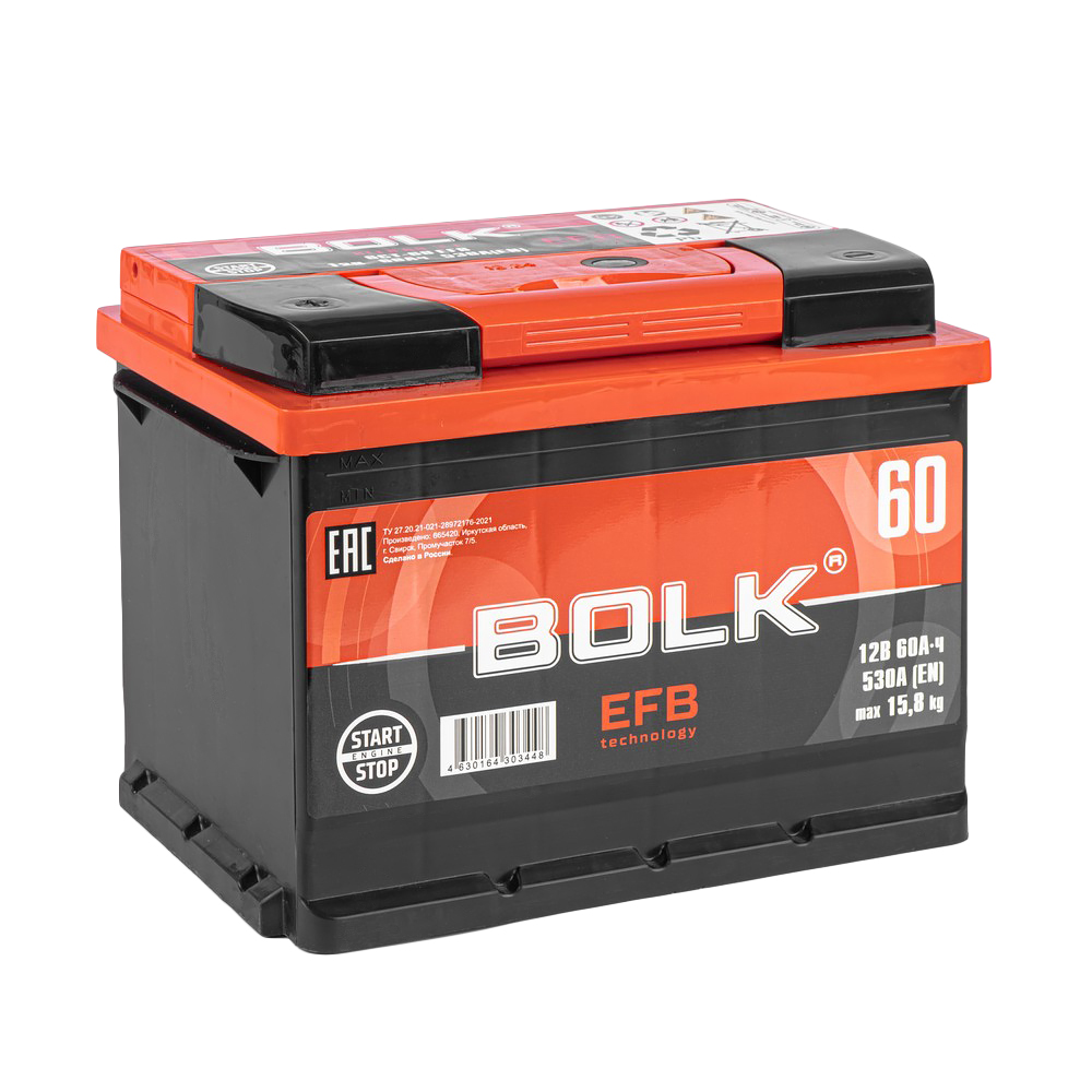 Аккумулятор BOLK EFB Stop&Go 60 Ач прямой L+ 242x175x190 L2 EN 530 А
