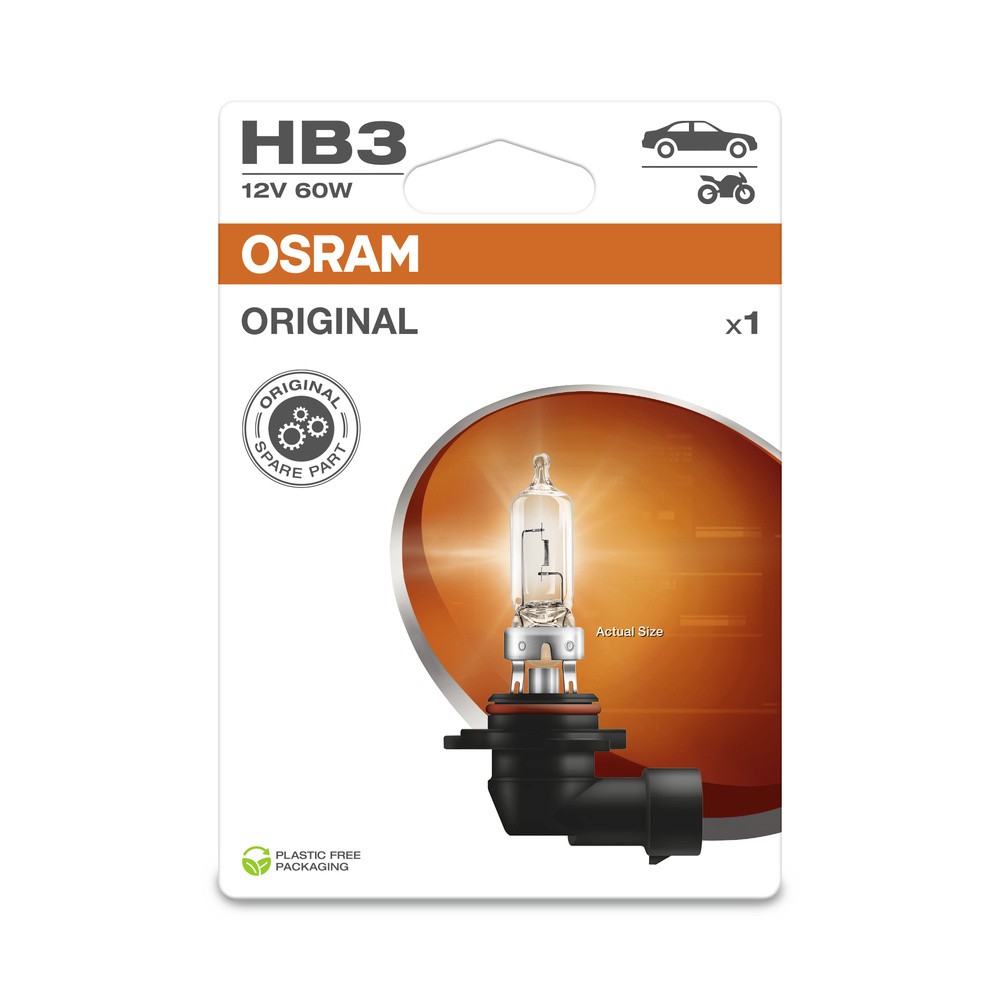 OSRAM ORIGINAL LINE !Лампа галогенная HB3 [12V 60W] P20d (Картонный блистер)