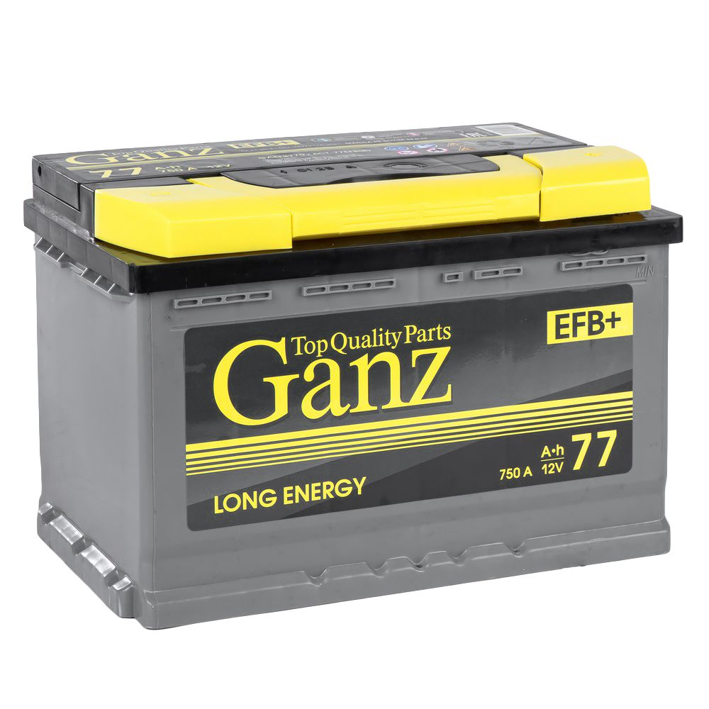 Аккумулятор GANZ EFB 77 Ач обратный R+ 278x175x190 L3 EN 750 А