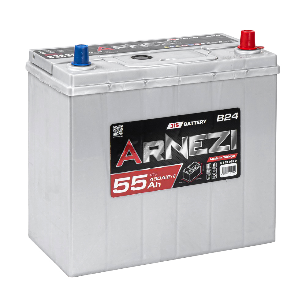 Аккумулятор ARNEZI JIS SMF 55 Ач обратный R+ 236x128x225 B24 EN 480 А