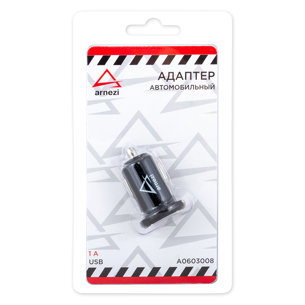 Адаптер автомобильный 1хUSB 5В 1А в прикуриватель Черный ARNEZI A0603008