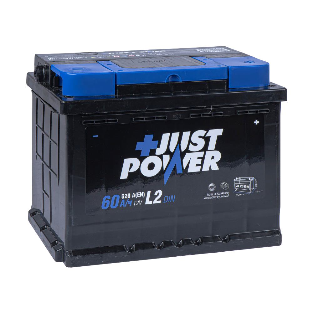 Аккумулятор JUST POWER+ 60 Ач обратный R+ 242x175x190 L2 EN 520 А