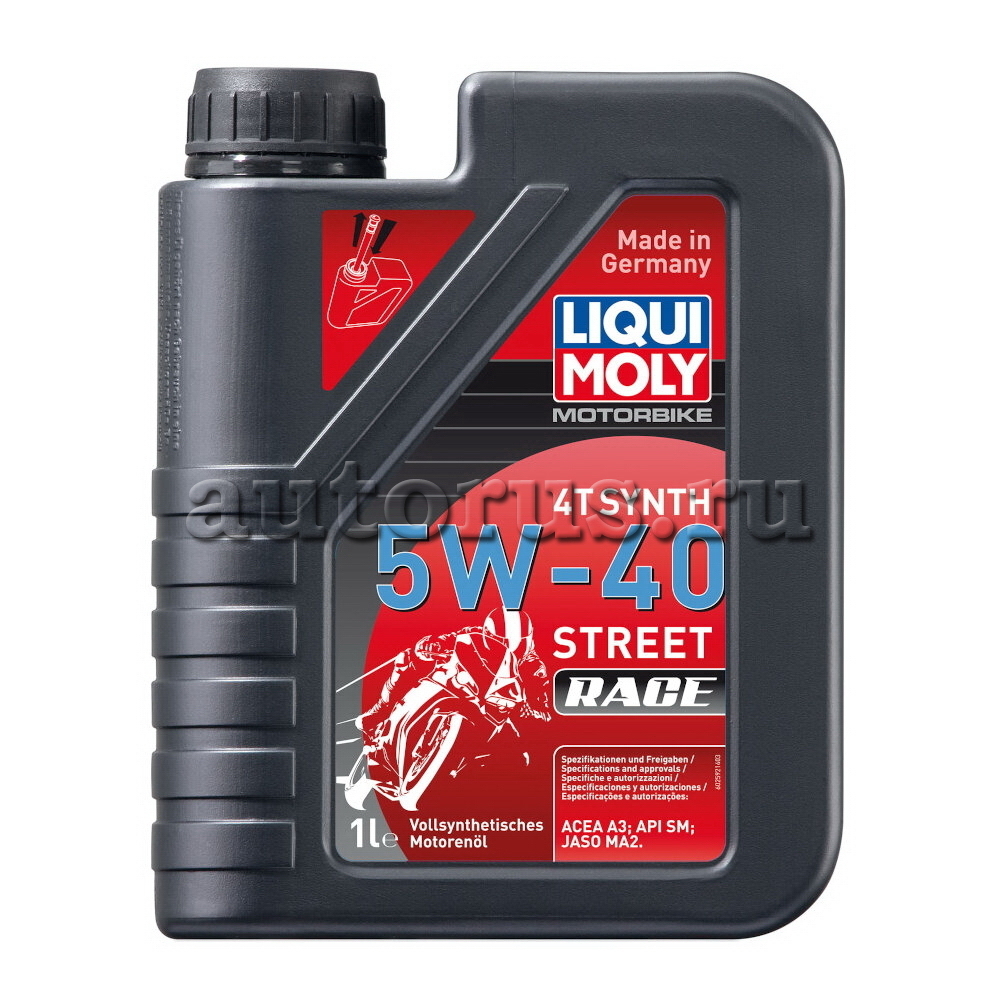 LIQUI MOLY 2592 LiquiMoly Синт. мот.масло д/4-т.мотоц. Motorbike 4T Synth  Street Race 5W-40 SM A3 (1л)