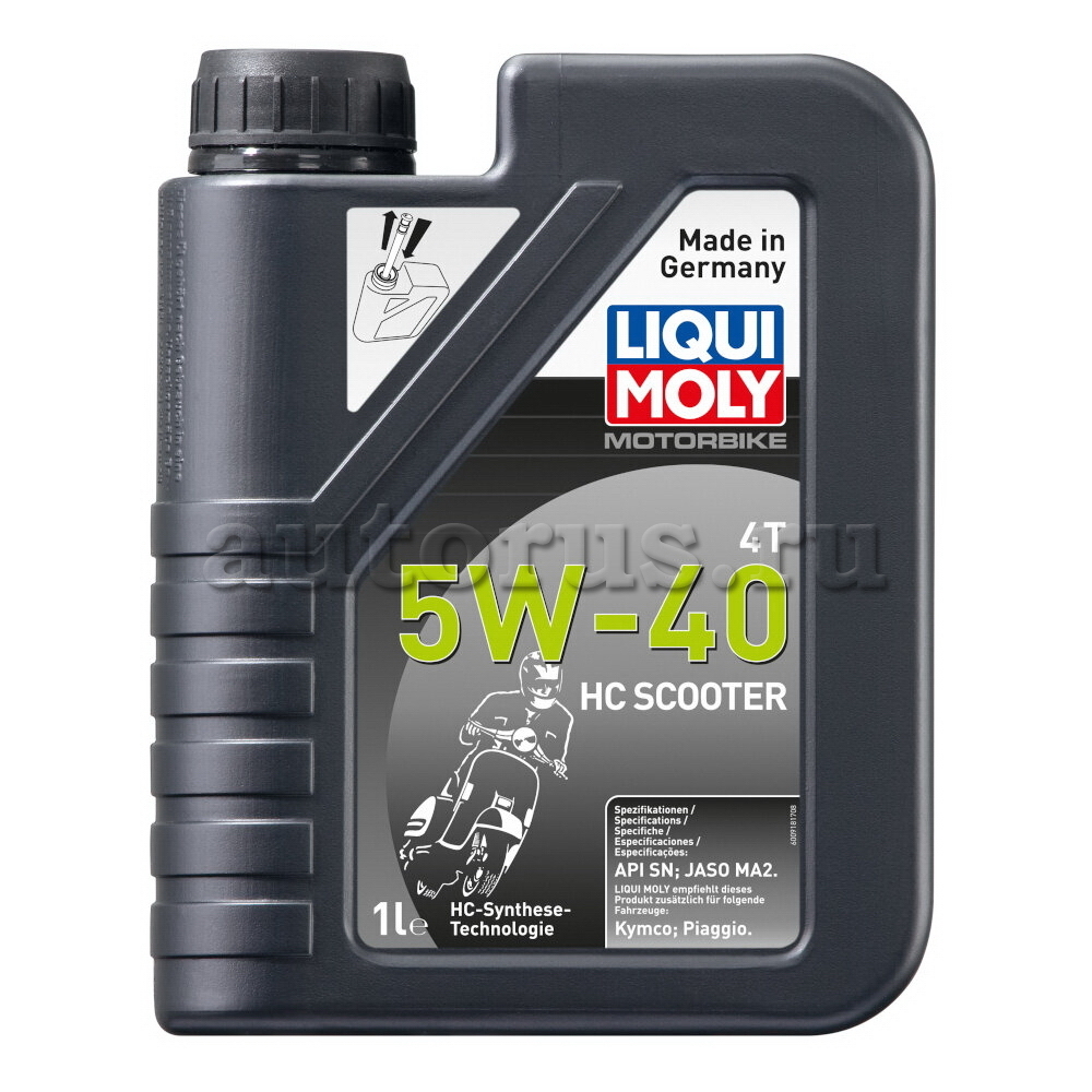 LIQUI MOLY 20829 LiquiMoly НС-синт. мот.масло Motorbike 4T HC Scooter 5W-40  SN MA2 (1л)