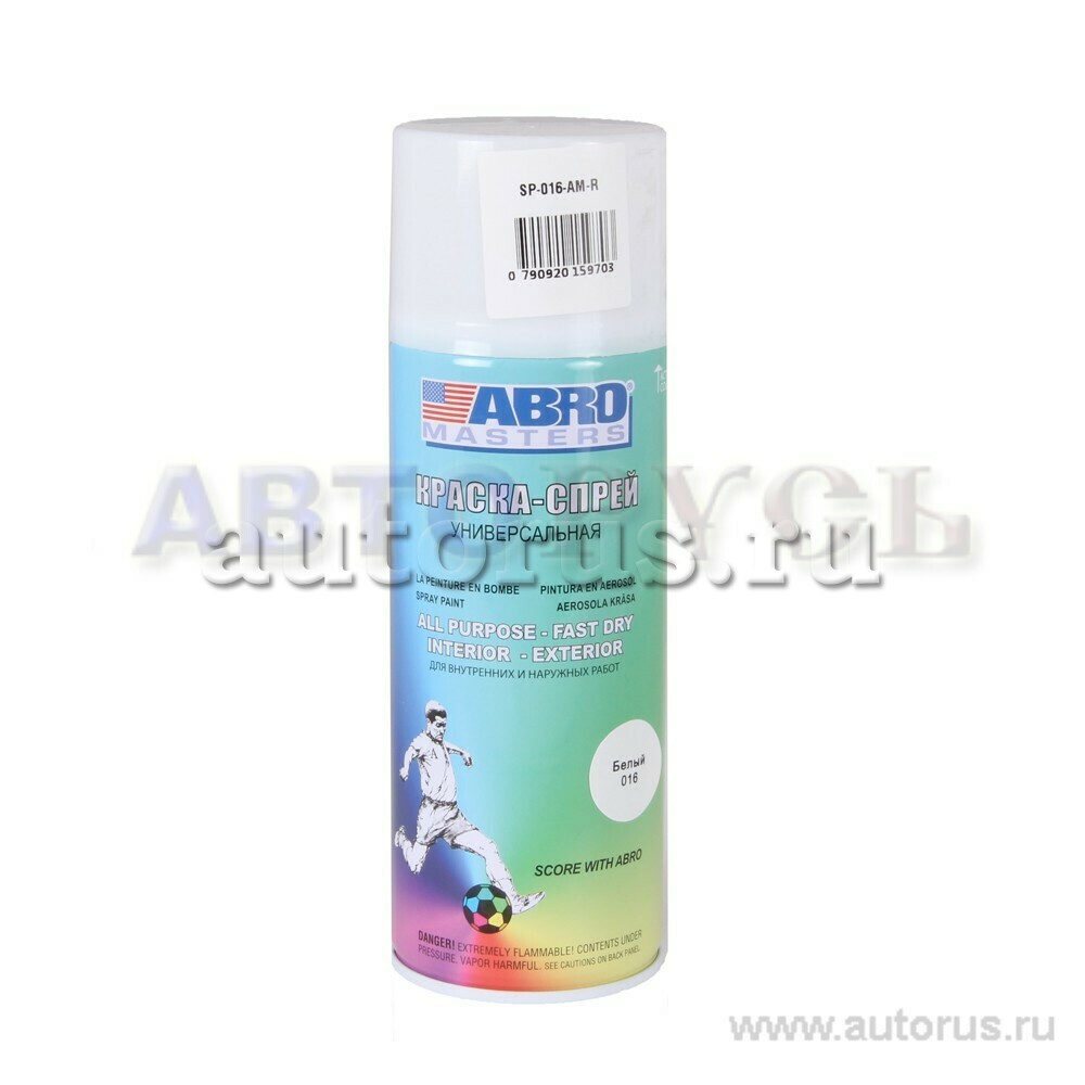 Краска спрей универсальная белая блестящая N16 520 мл ABRO ABRO артикул ...
