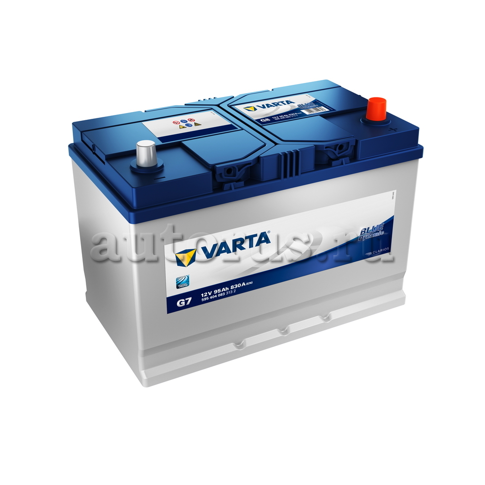 Аккумулятор VARTA Blue Dynamic 95 А/ч обратная R+ G7 306x173x225 EN830 А  VARTA артикул 595 404 083 - цена, характеристики, купить в Москве в  интернет-магазине автозапчастей АВТОРУСЬ