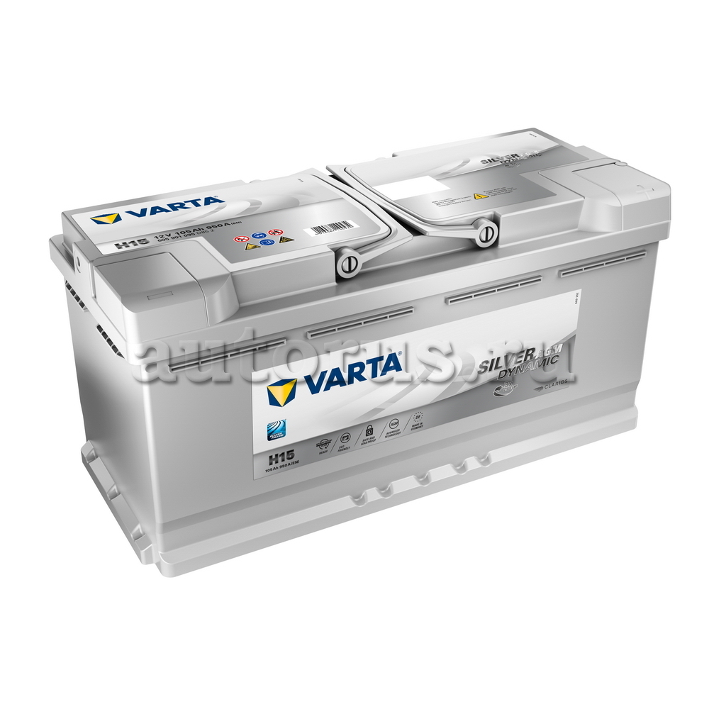 Аккумулятор VARTA Silver Dynamic AGM 105 А/ч обратная R+ A4 (H15)  393x175x190 EN950 А VARTA артикул 605 901 095 - цена, характеристики,  купить в Москве в интернет-магазине автозапчастей АВТОРУСЬ