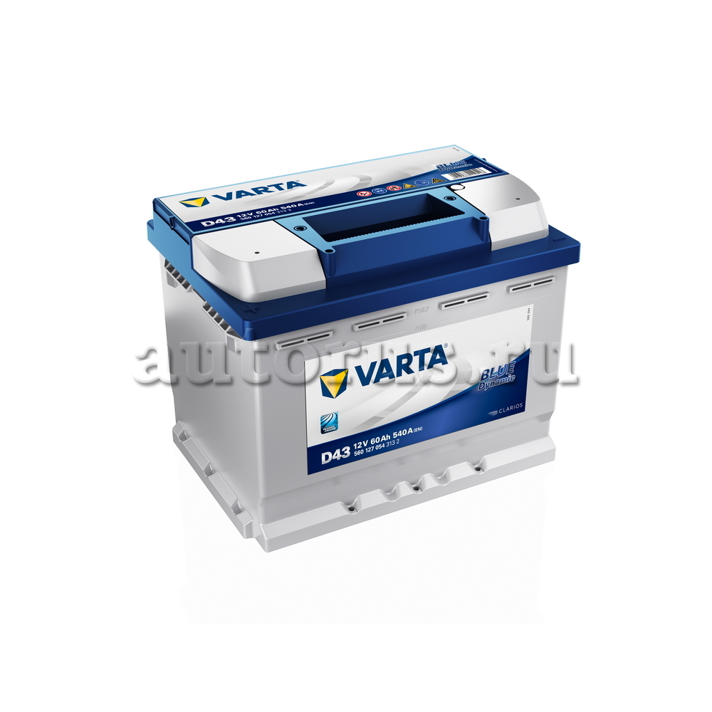 Аккумулятор VARTA Blue Dynamic 60 А/ч прямая L+ D43 242x175x190 EN540 А  VARTA артикул 560 127 054 - цена, характеристики, купить в Москве в  интернет-магазине автозапчастей АВТОРУСЬ