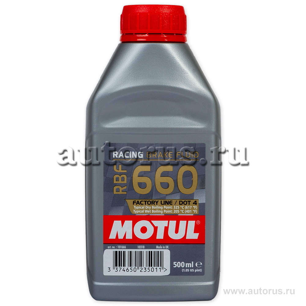 Жидкость тормозная Motul RBF 660 Factory Line DOT4 0,5 л 101666 Motul  артикул 101666 - цена, характеристики, купить в Москве в интернет-магазине  автозапчастей АВТОРУСЬ