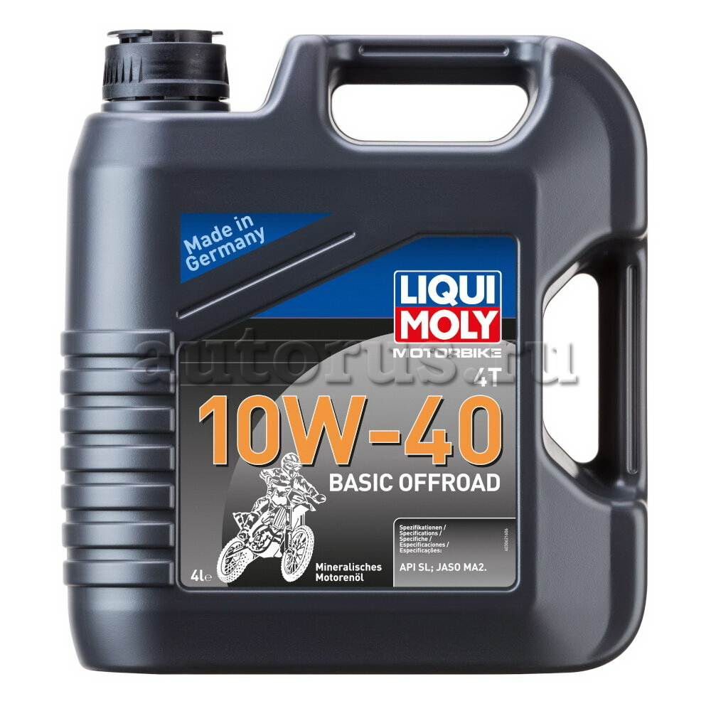 LIQUI MOLY 3062 LiquiMoly Мин. мот.масло д/4-т.мотоц. Motorbike 4T Basic  Offroad 10W-40 SL MA2 (4л)