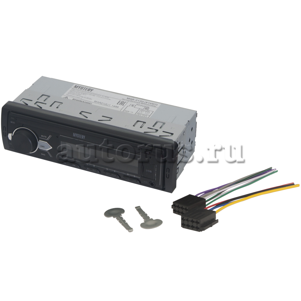 MYSTERY MAR212U Автомагнитола Mystery ,4x50 Вт,MP3,USB,AUX,зеленая подсветка