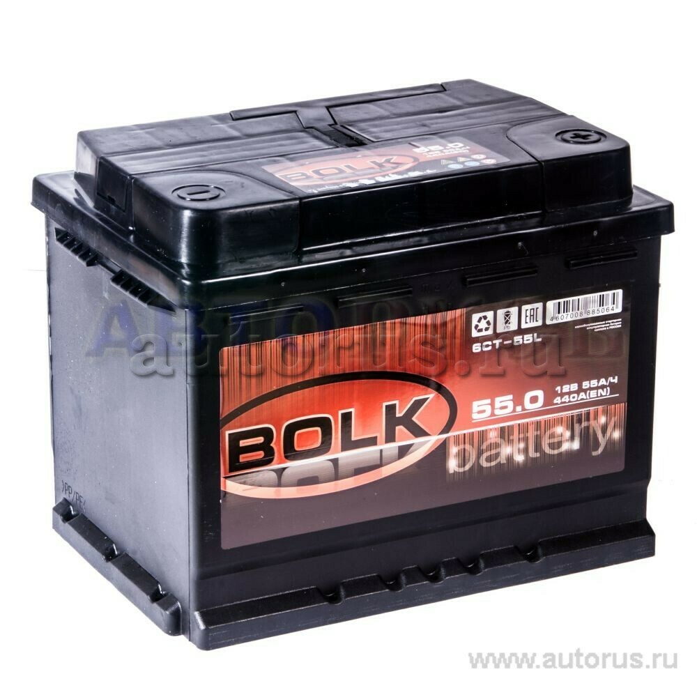 Аккумулятор BOLK BLACK 55 А/ч обратная R+ 242x175x190 EN440 А BOLK ...