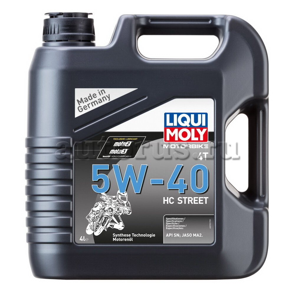 20751 LIQUI MOLY LiquiMoly НС-синт. мот.масло д/4-т.мотоц. Motorbike 4T HC  Street 5W-40 SN MA2 (4л)