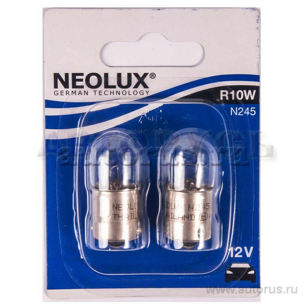 N245 Лампа накаливания R10W 10W 12V BA15S 5XFS10 NEOLX