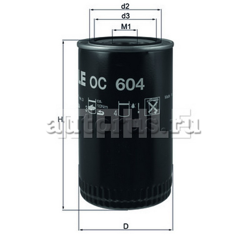 Фильтр масляный KNECHT/MAHLE OC 604 KNECHT/MAHLE артикул OC 604 - цена ...