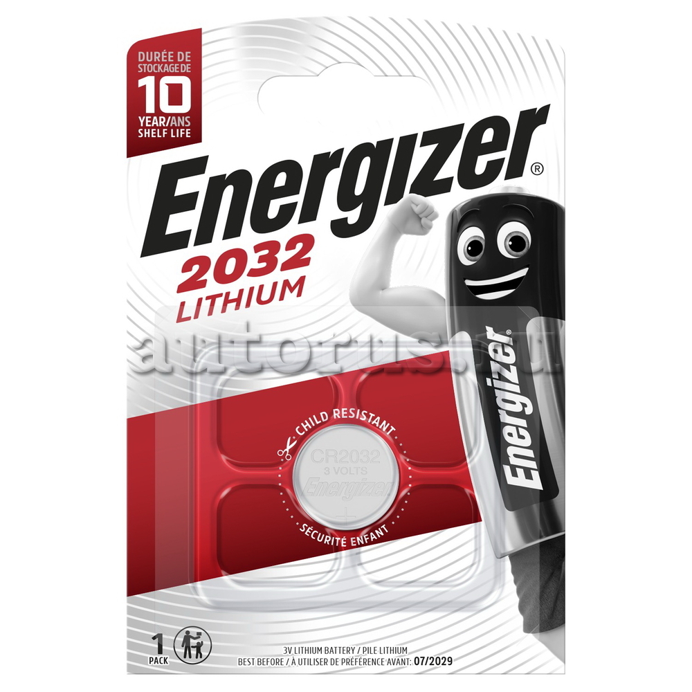 Батарейка литиевая Energizer Lithium CR2032 3V (1 шт) E301021302 Energizer артикул E301021302 - цена, характеристики, купить в Москве в интернет-магазине автозапчастей АВТОРУСЬ