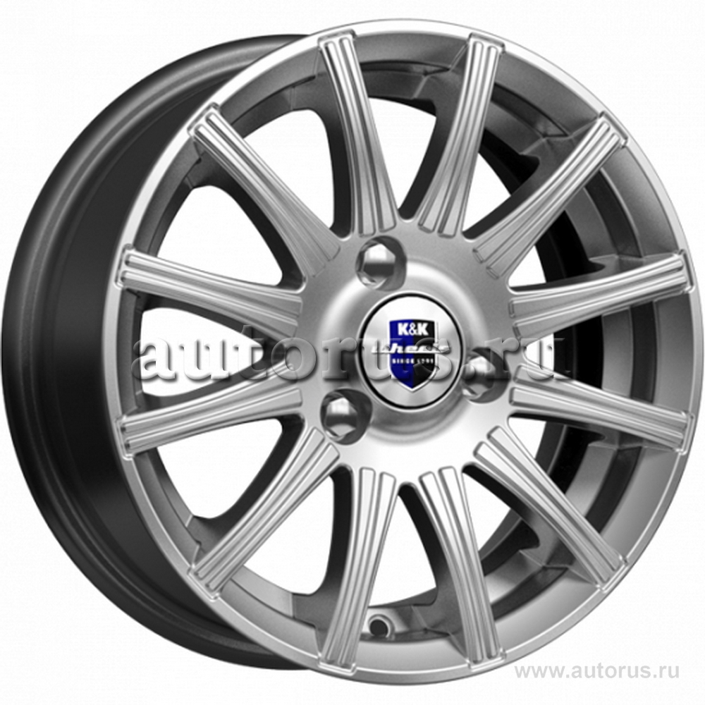 Диск литой R15 6J 5x100/67.1 ET45 КИК Сиеста Дарк платинум 72390 КИК ...