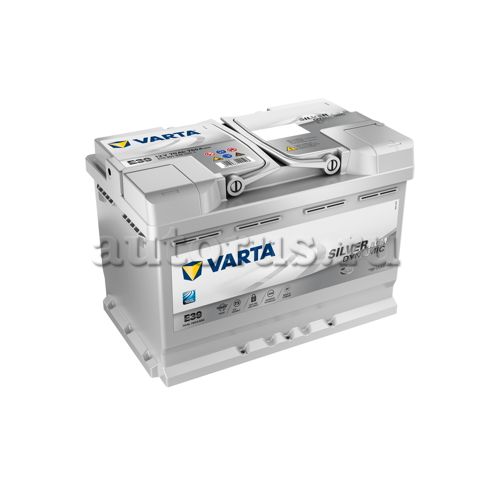 Аккумулятор VARTA Silver Dynamic AGM 70 А/ч обратная R+ A7 (E39)  278x175x190 EN760 А VARTA артикул 570 901 076 - цена, характеристики,  купить в Москве в интернет-магазине автозапчастей АВТОРУСЬ