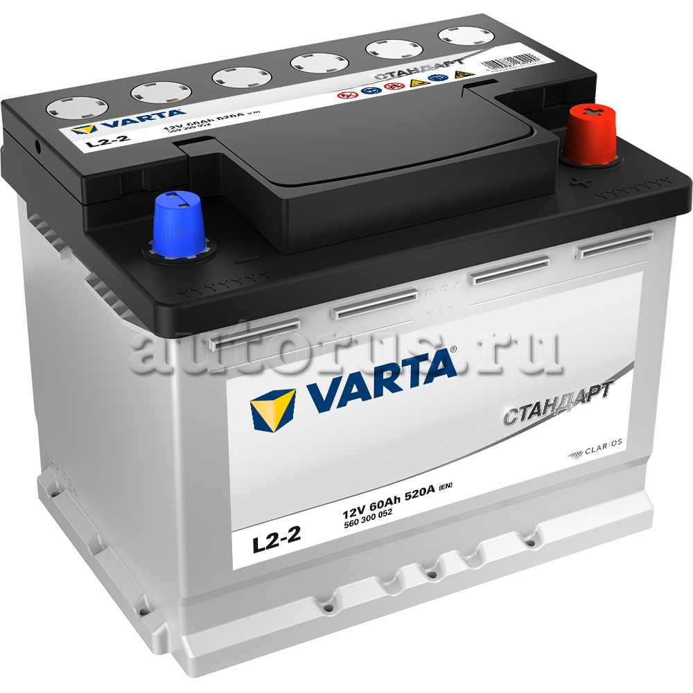 Аккумулятор VARTA СТАНДАРТ 60 А/ч Обратная 242x175x190 EN520 А VARTA  артикул 560300052 - цена, характеристики, купить в Москве в  интернет-магазине автозапчастей АВТОРУСЬ