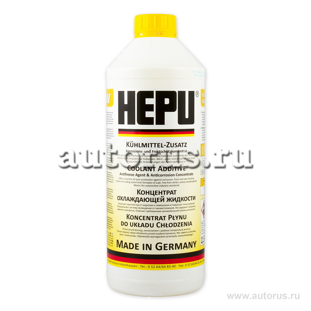 Антифриз HEPU Coolant G11 концентрат желтый 1,5 л P999-YLW HEPU артикул  P999-YLW - цена, характеристики, купить в Москве в интернет-магазине  автозапчастей АВТОРУСЬ