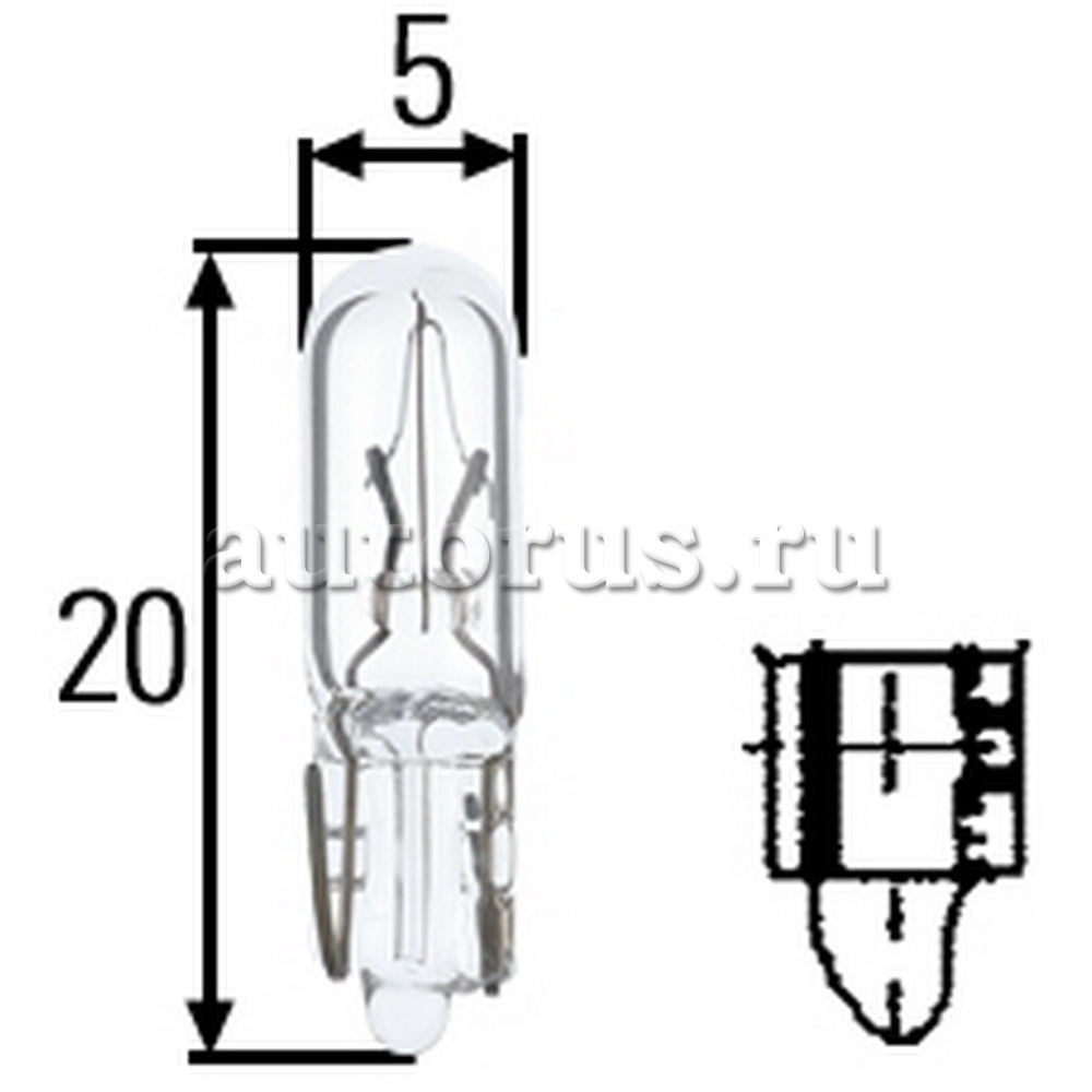 Лампа 12V W1,2W 1,2W W2x4,6d HELLA 1 шт. картон 8GP002095-121 HELLA артикул 8GP002095-121 - цена, характеристики, купить в Москве в интернет-магазине автозапчастей АВТОРУСЬ