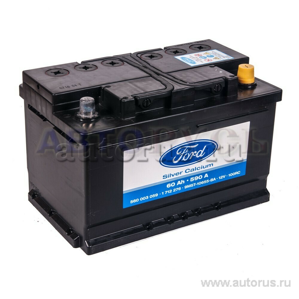 Аккумулятор FORD Standart 60 А/ч обратная R+ 278x175x175 EN590 А FORD  артикул 1 712 276 - цена, характеристики, купить в Москве в  интернет-магазине автозапчастей АВТОРУСЬ