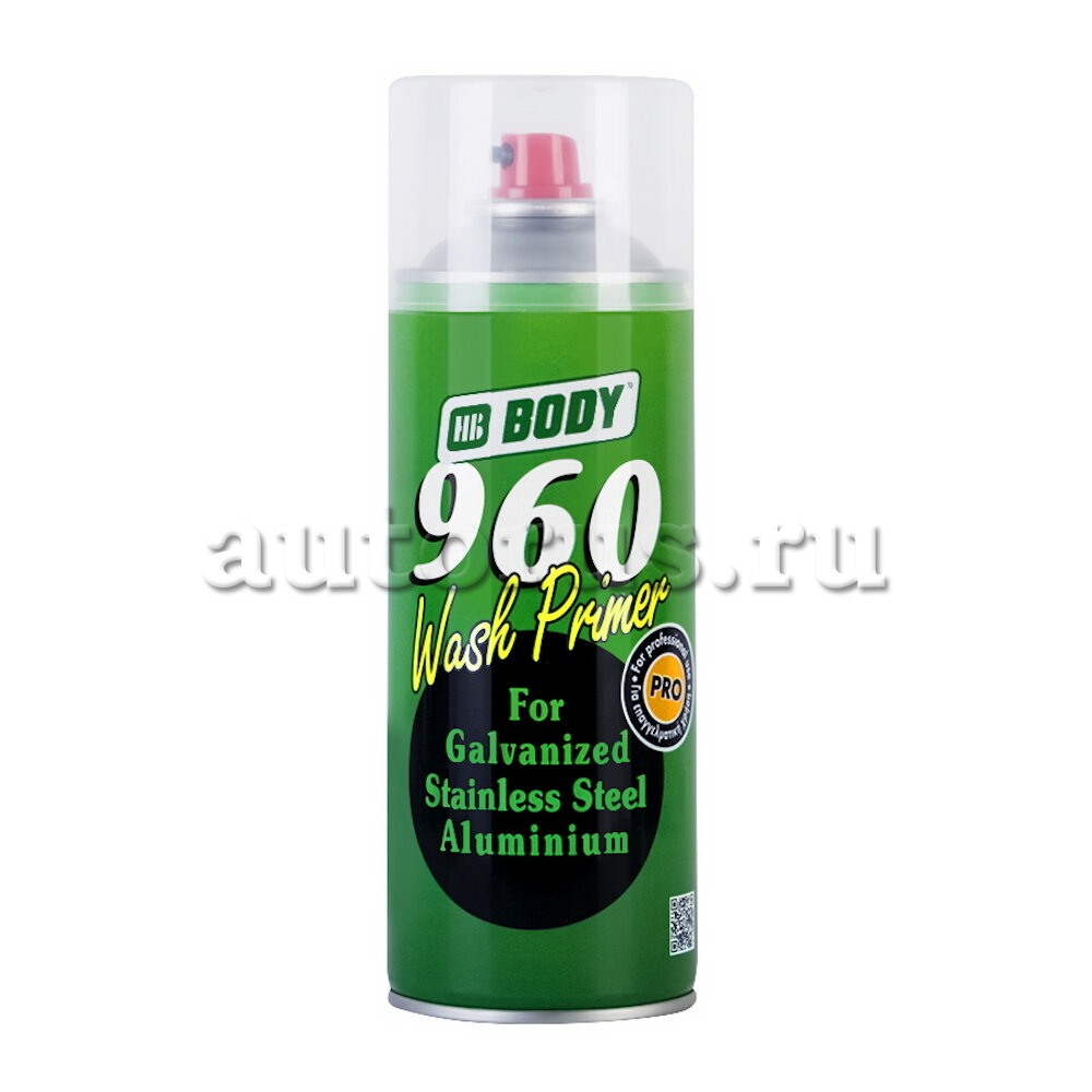 Грунт аэрозольный wash primer кислотный 2к 0.4 л. BODY 960 5100300050 BODY  артикул 5100300050 - цена, характеристики, купить в Москве в  интернет-магазине автозапчастей АВТОРУСЬ