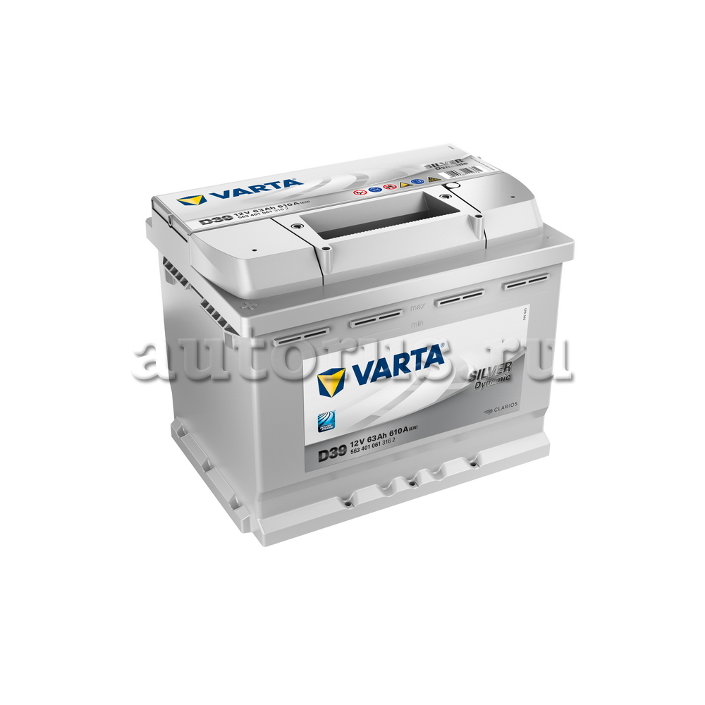 Varta 563401061 Аккумулятор Silver Dynamic 63 А/ч прямая L+ D39 242x175x190  EN610 А