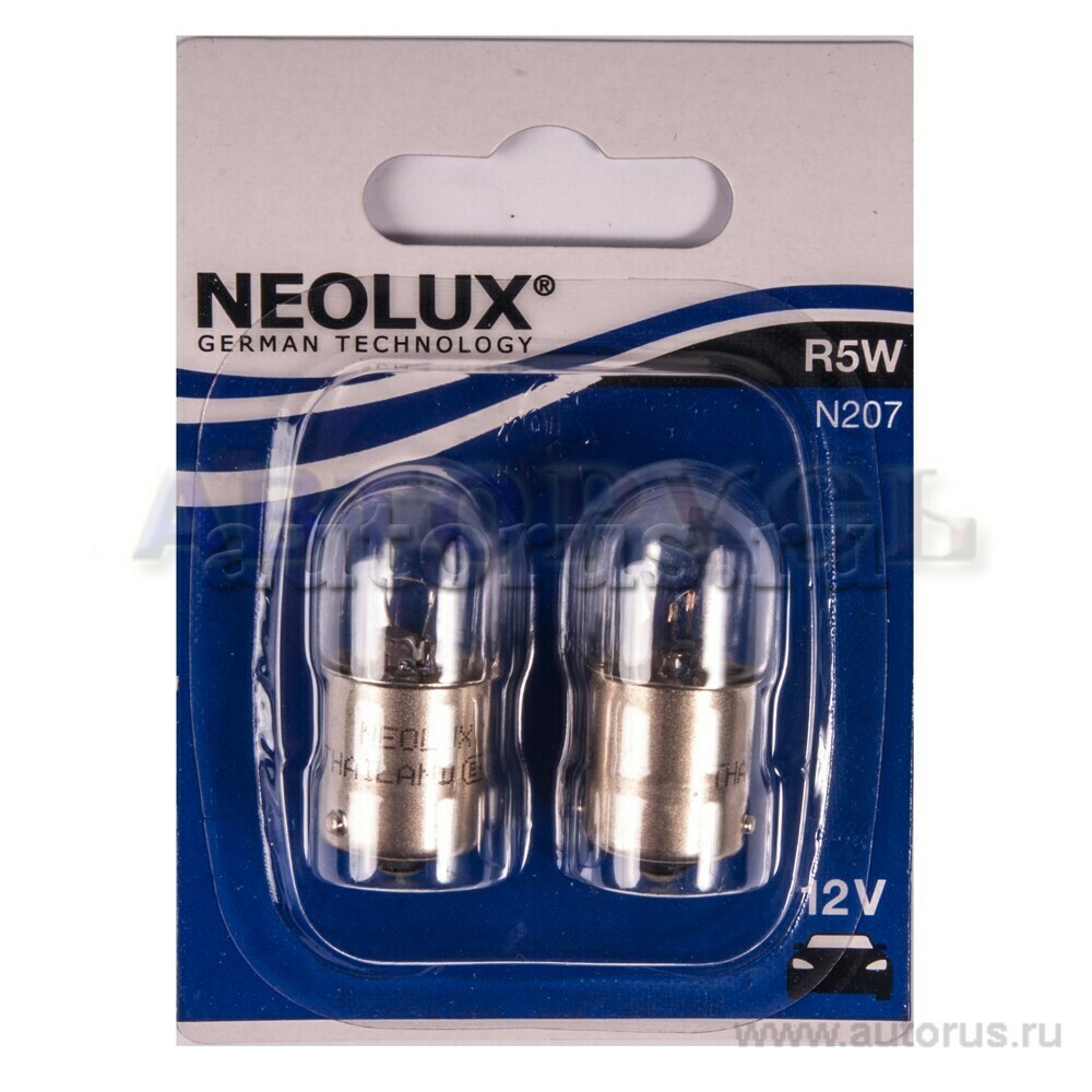 N207 Лампа накаливания 1 контактная  с цоколем  R5W 5W 12V BA15S 10XFS10 NEOLX