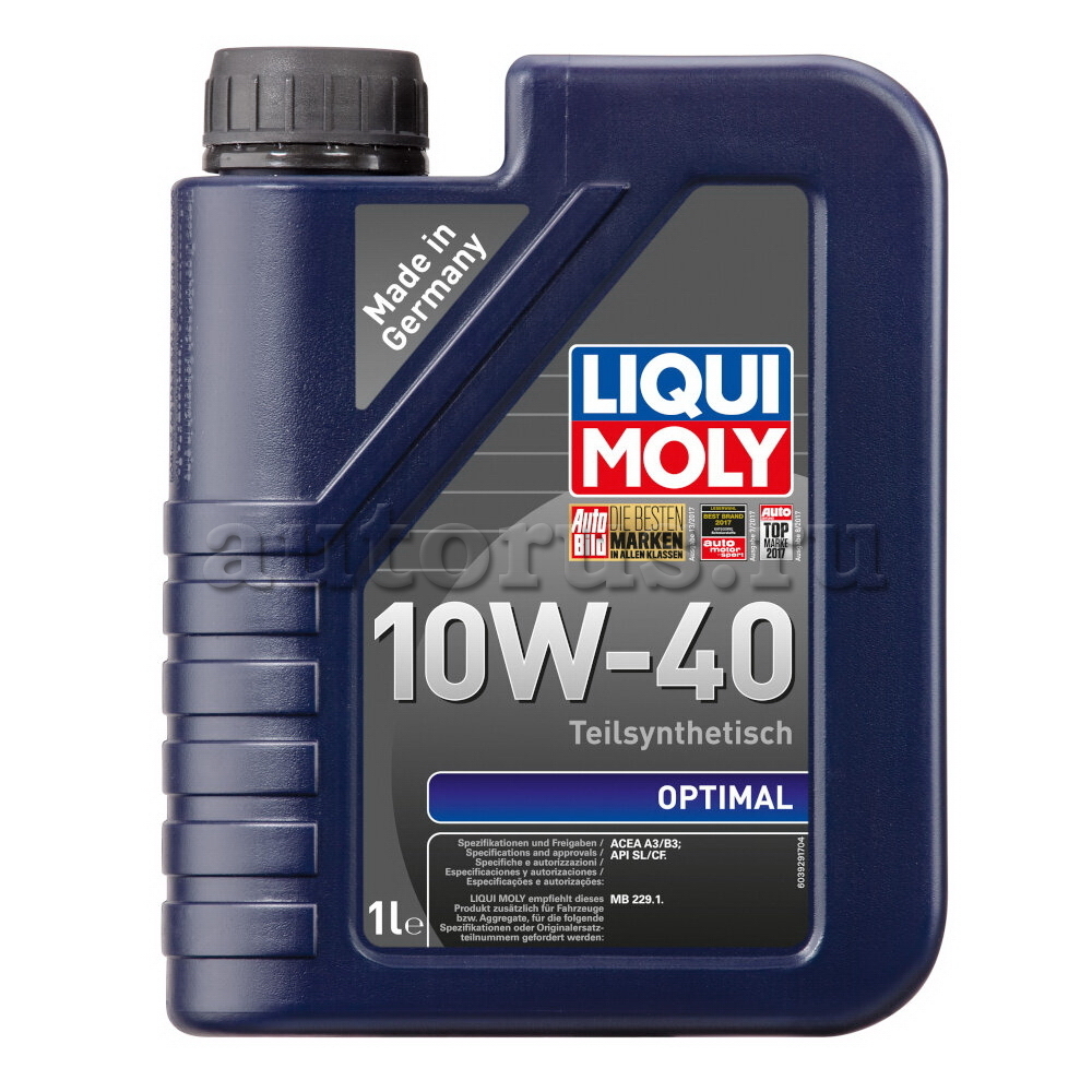 LIQUI MOLY 3929 LiquiMoly П/с. мот.масло Optimal 10W-40 CF/SL A3/B3 (1л)