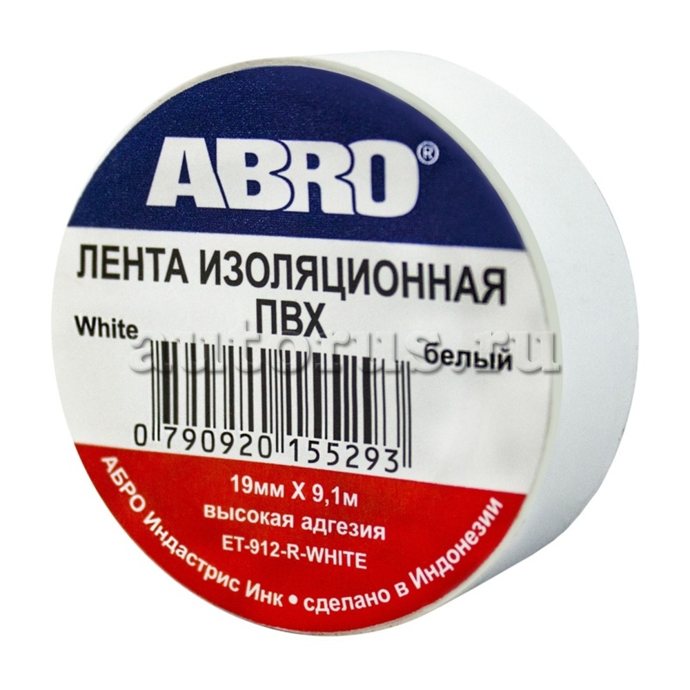 ABRO ET9121810BLURW Лента изоляционная 18 мм. x 9,1 м. толщина 0,12 мм. ПВХ  синяя от -3C до +80C ET-912-R-BLUE