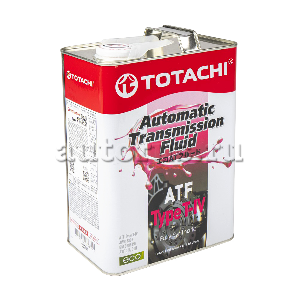 Масло трансмиссионное TOTACHI ATF TYPE T-IV синтетическое 4 л 4562374691025  TOTACHI артикул 20204 - цена, характеристики, купить в Москве в  интернет-магазине автозапчастей АВТОРУСЬ