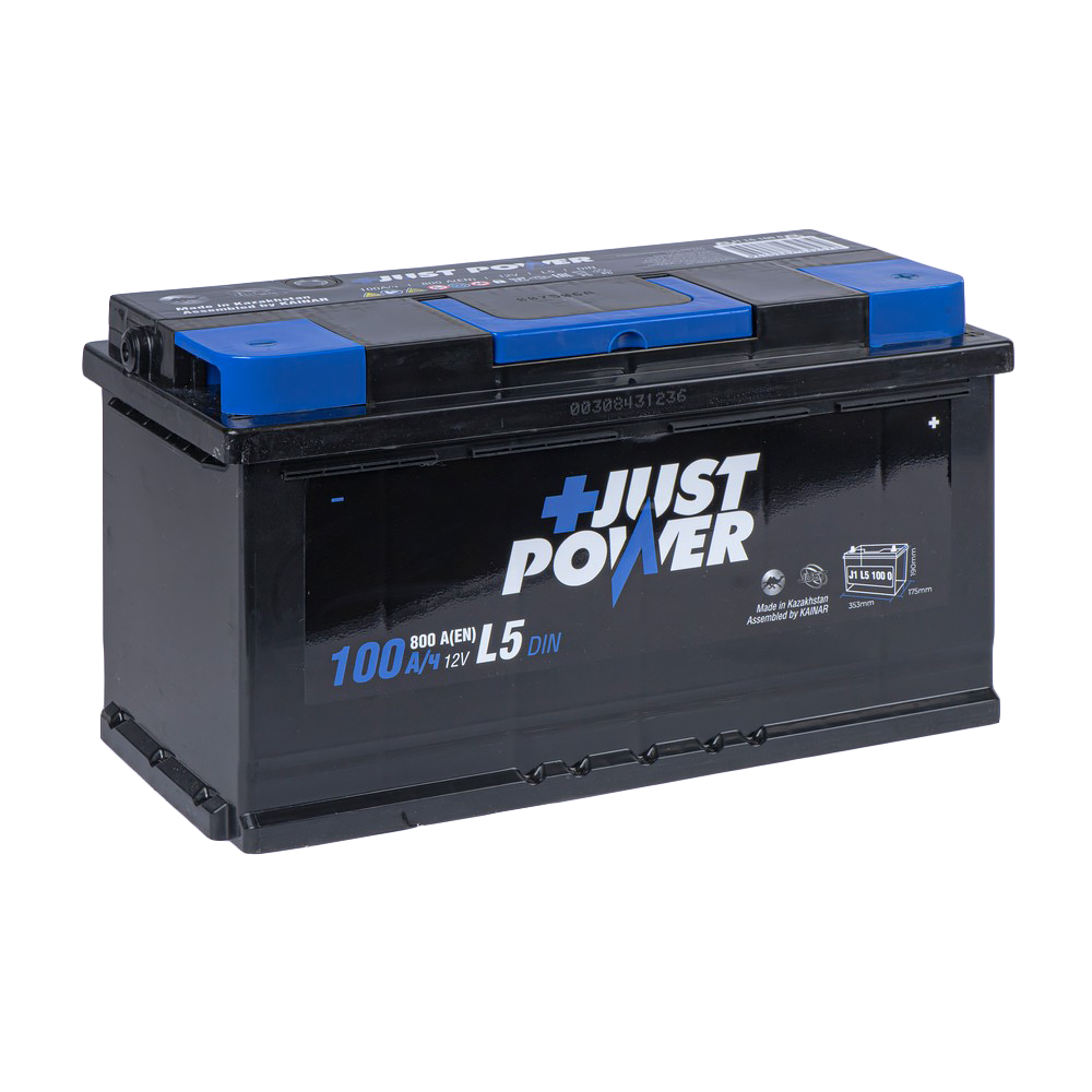 Аккумулятор JUST POWER+ 100 Ач обратный R+ 353x175x190 L5 EN 800 А