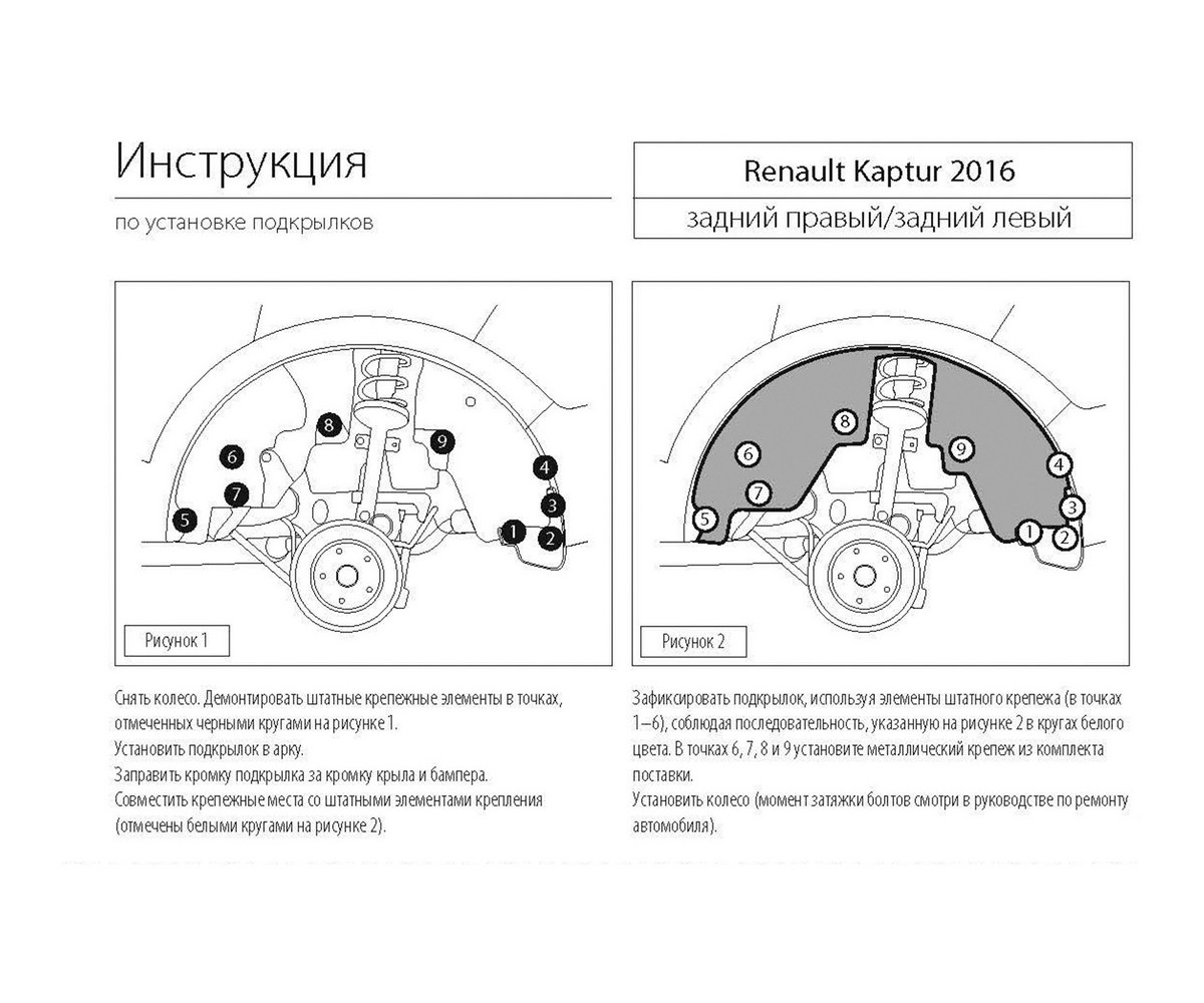 Rival 44707013 Подкрылок задн.правый Renault Kaptur 16-