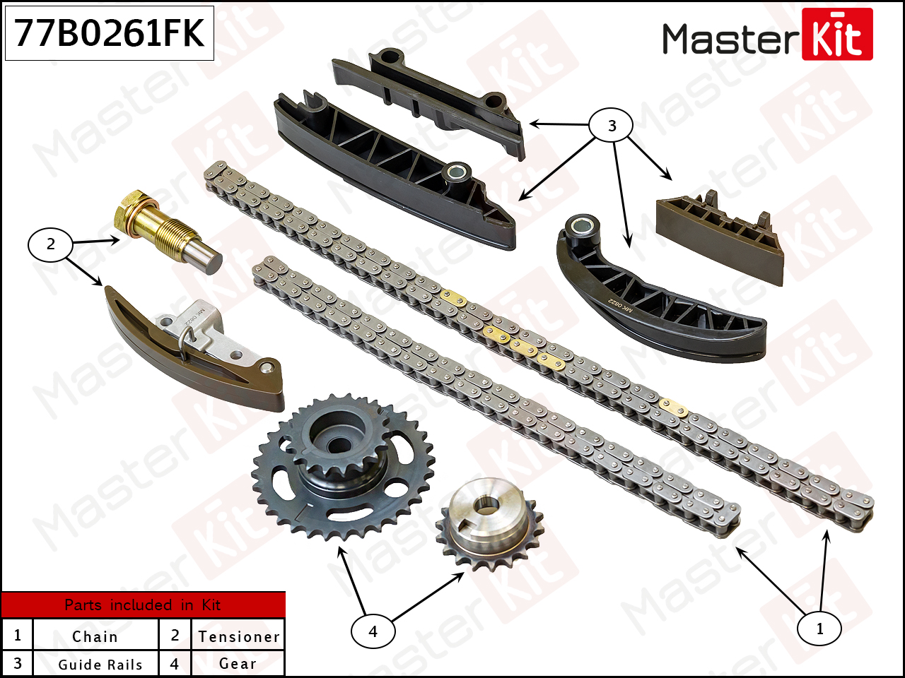 MasterKit 77B0261FK Комплект цепи ГРМ