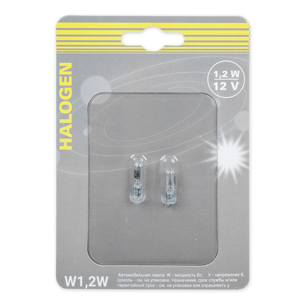 Лампа W1,2W 24v1,2w (W2x4,6d)  блистер- 2шт.  GANZ GIP06060