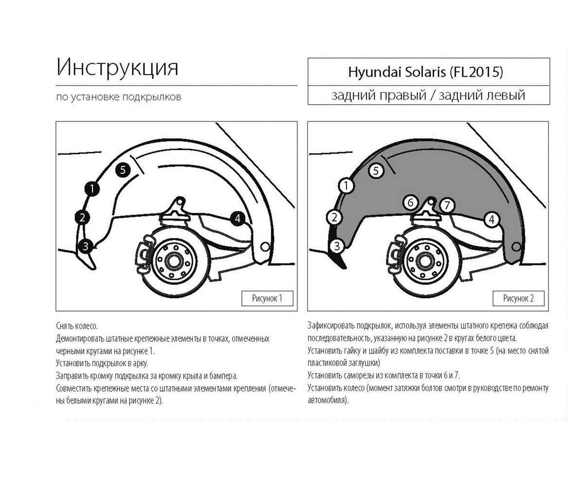 Rival 42305004 Подкрылок зад.прав. Hyundai Solaris I SD/HB 14-17