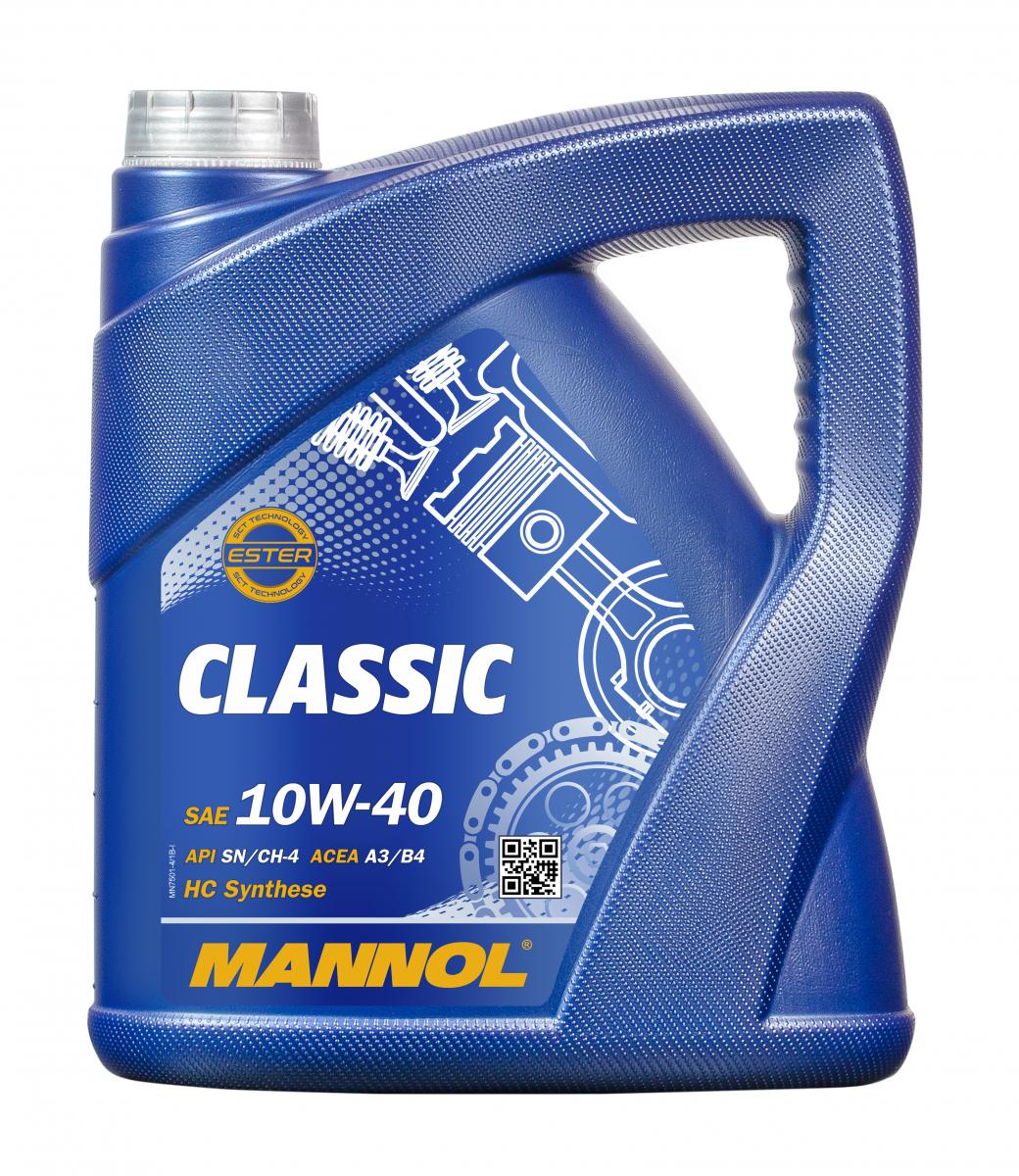 Масло моторное MANNOL Classic 10W-40 полусинтетическое 4 л 1101 MANNOL  артикул 1101 - цена, характеристики, купить в Москве в интернет-магазине  автозапчастей АВТОРУСЬ