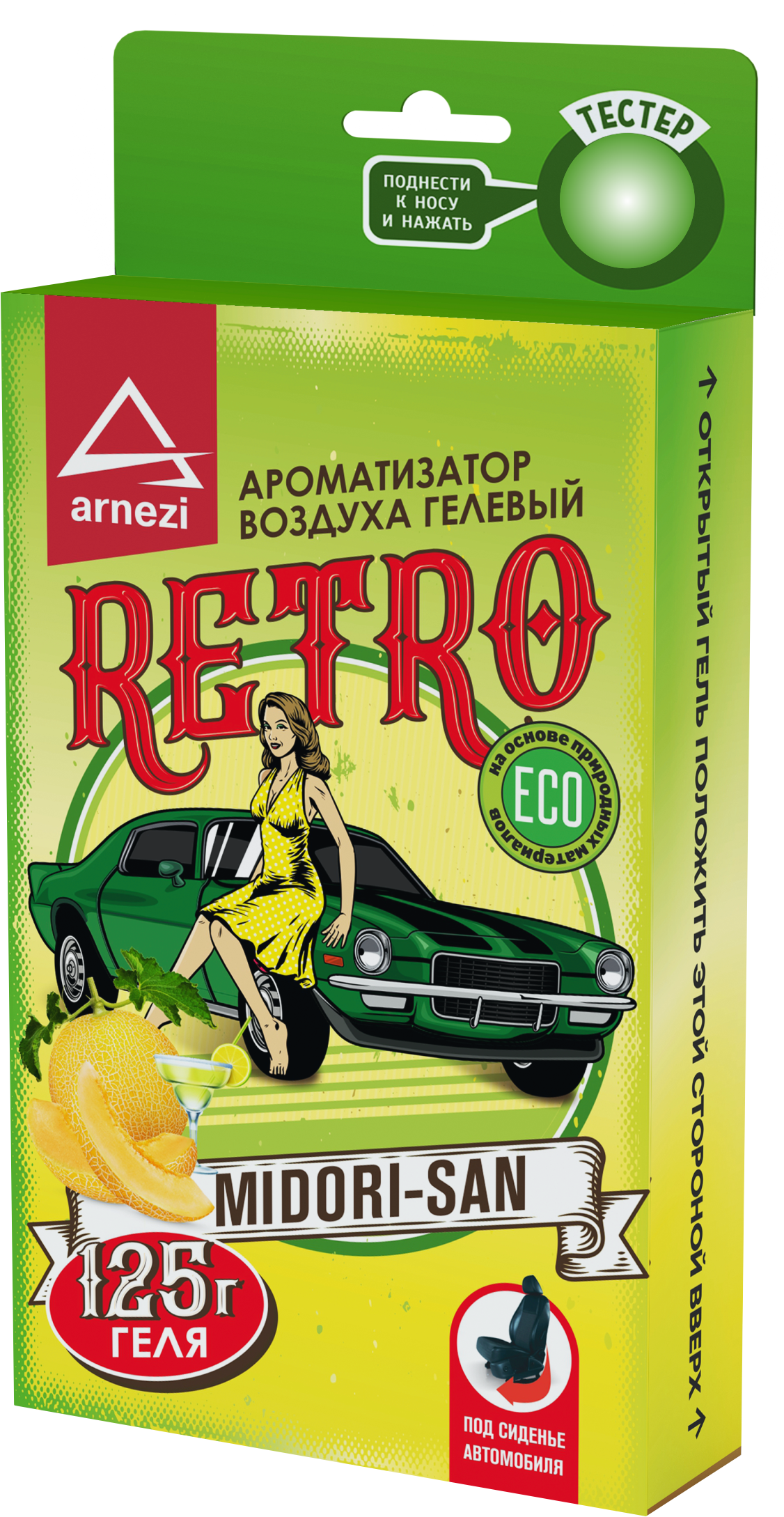 Ароматизатор под сиденье, гелевый Retro Midori-san 125г ARNEZI A1509169
