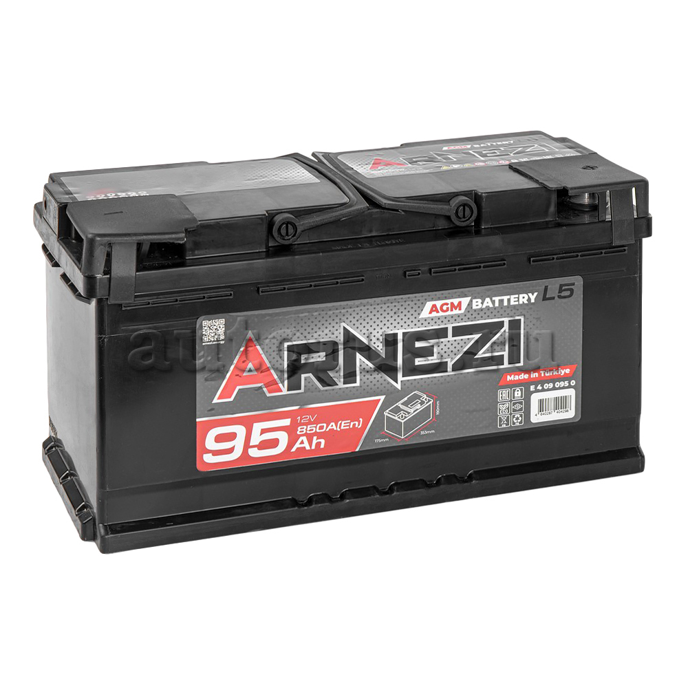 Аккумулятор ARNEZI AGM Start-stop 95 А/ч обратный R+ 353x175x190 L5 EN 850 А ARNEZI артикул E4090950 - цена, характеристики, купить в Москве в интернет-магазине автозапчастей АВТОРУСЬ