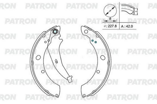 Колодки тормозные барабанные 228х42\ VW Polo Sedan RUS, Skoda Rapid 1.6 10> PATRON PSP015 PATRON артикул PSP015 - цена, характеристики, купить в Москве в интернет-магазине автозапчастей АВТОРУСЬ