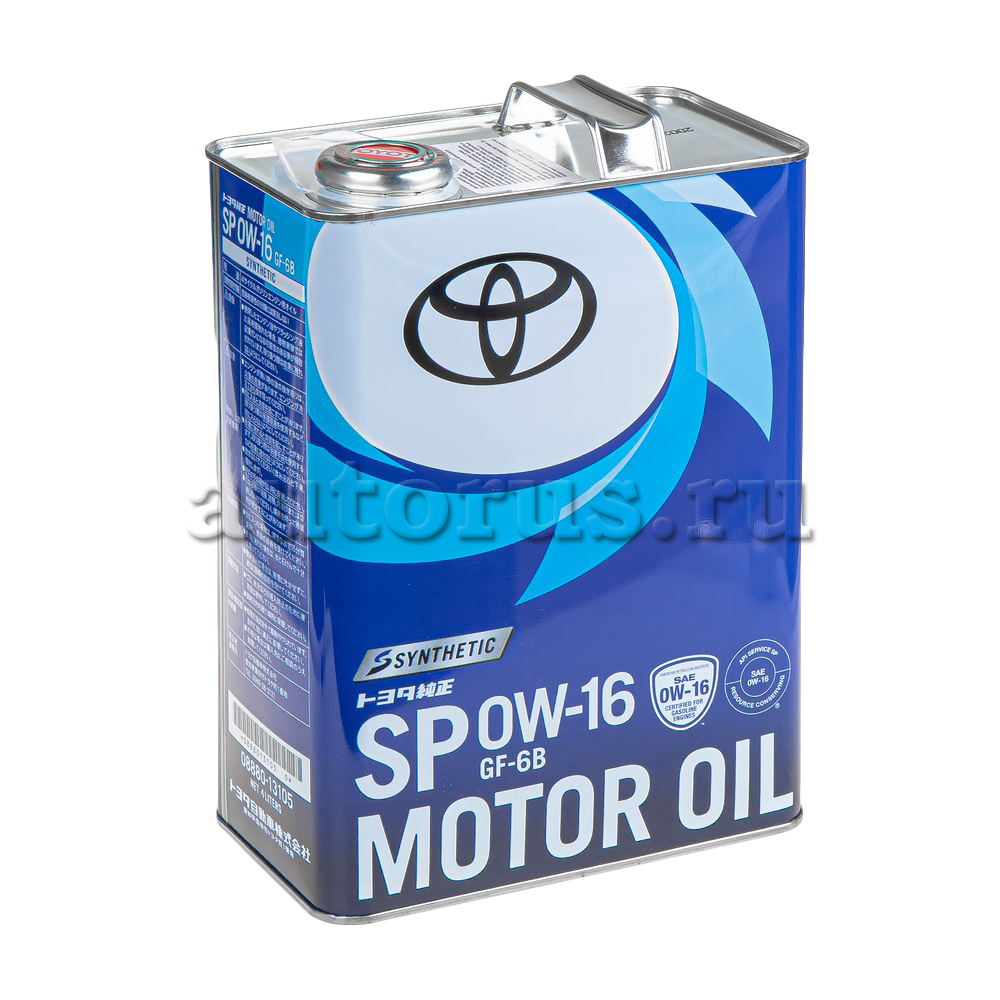 Масло моторное TOYOTA Motor Oil 0W-16 синтетическое 4 л 08880-13105 TOYOTA  артикул 08880-13105 - цена, характеристики, купить в Москве в  интернет-магазине автозапчастей АВТОРУСЬ