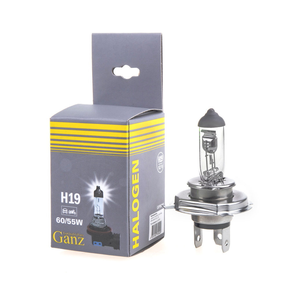 Лампа 12V H19 6055W PU43t GANZ 1 шт. картон GIP06091