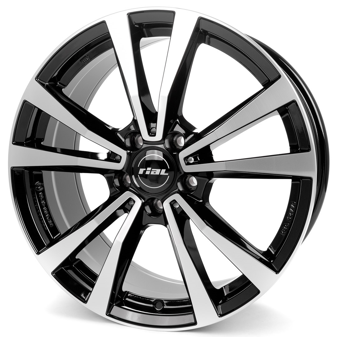 Диск литой R19 8J 5x112/66.5 ET38 Rial M12 Diamond Black Frontpolished ...