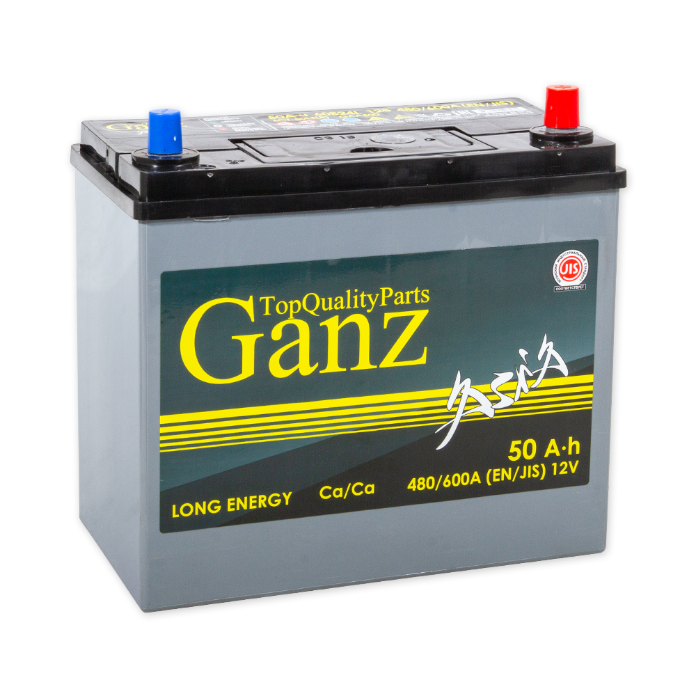 Аккумулятор GANZ ASIA 50 Ач обратный R+ 238x129x225 B24 EN 480 А
