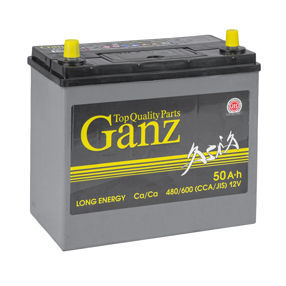 Аккумулятор GANZ ASIA 50 Ач прямой L+ 238x129x225 B24 EN 480 А