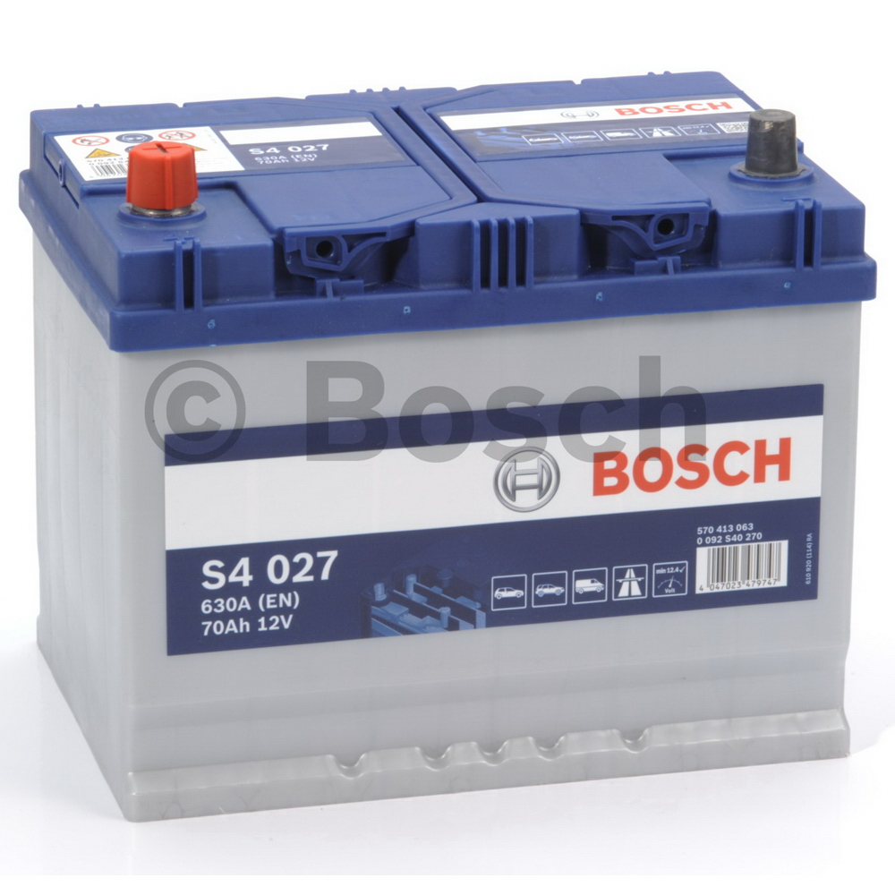 Аккумулятор BOSCH Silver JIS 70 А/ч прямая L+ 261x175x220 EN630 А BOSCH  артикул 0 092 S40 270 - цена, характеристики, купить в Москве в  интернет-магазине автозапчастей АВТОРУСЬ